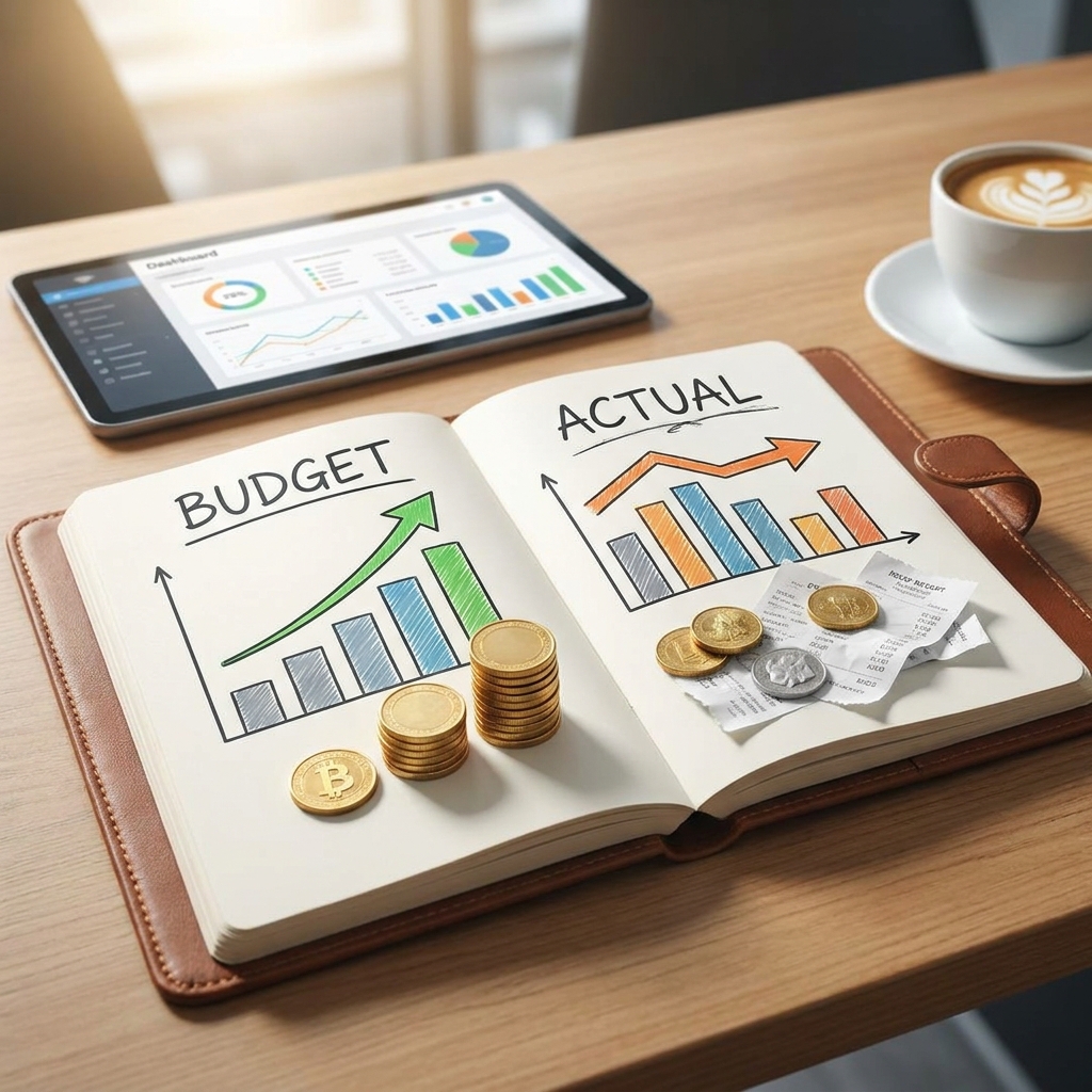 Finance dashboard for tracking budget versus actual performance