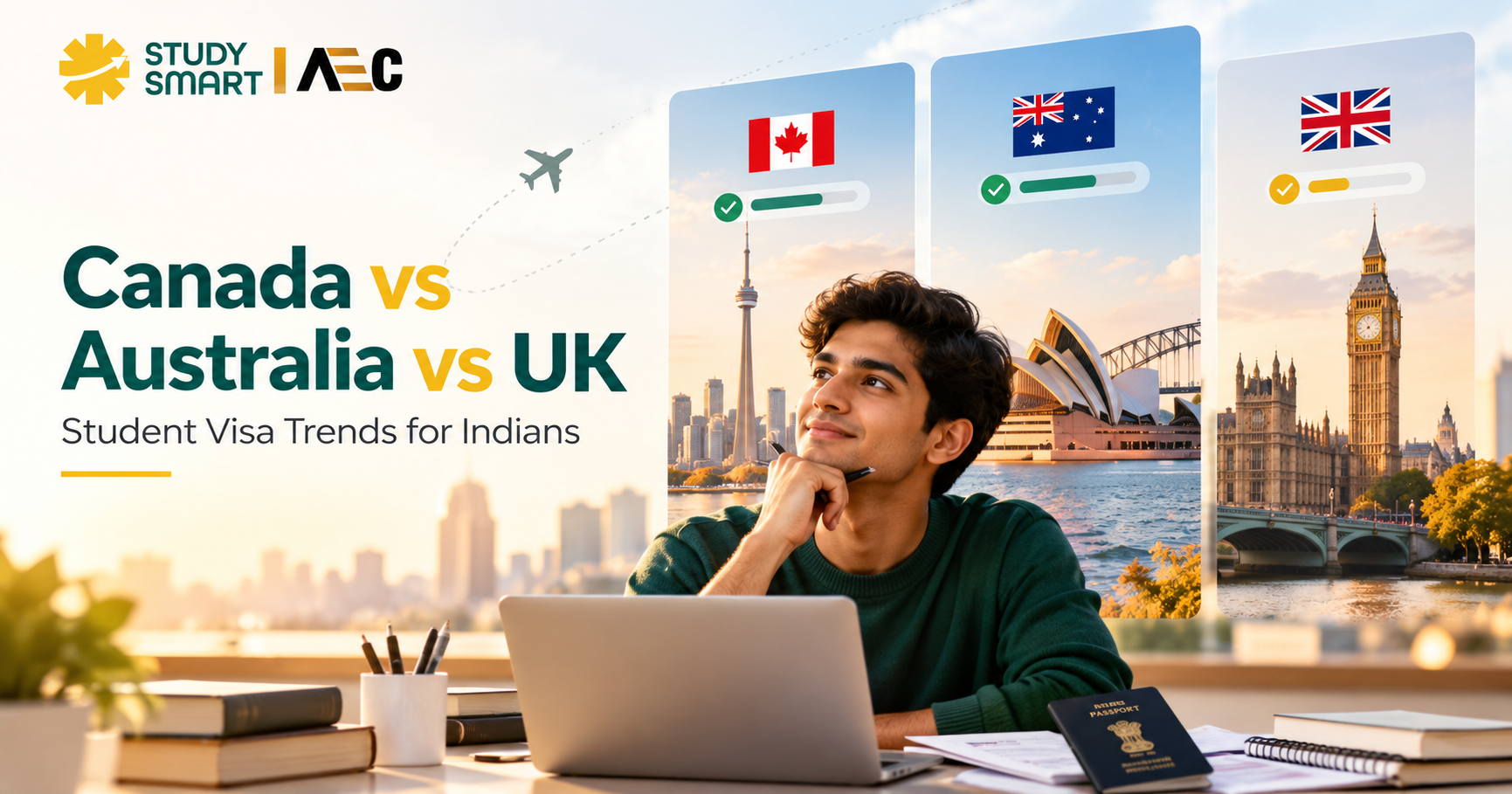 Canada vs Australia vs UK: Where Are Student Visa Rejection Rates Lowest for Indians?