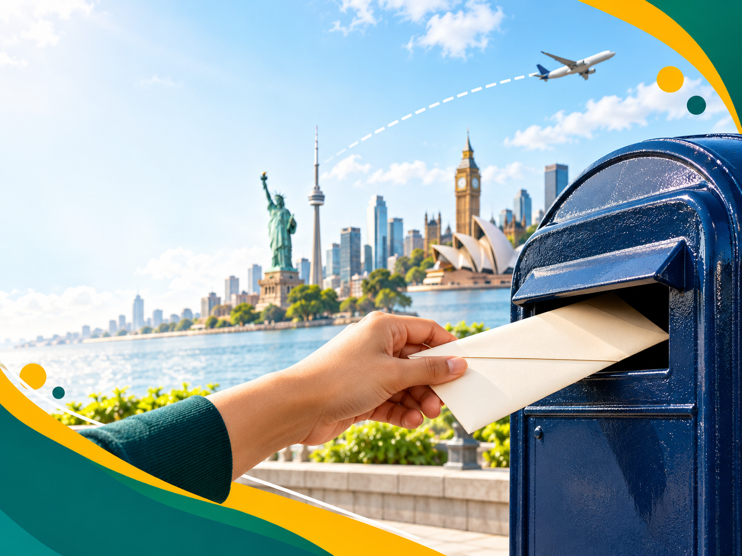 A sealed envelope posted into a mailbox, representing transcripts sent by a university directly to WES for evaluation.