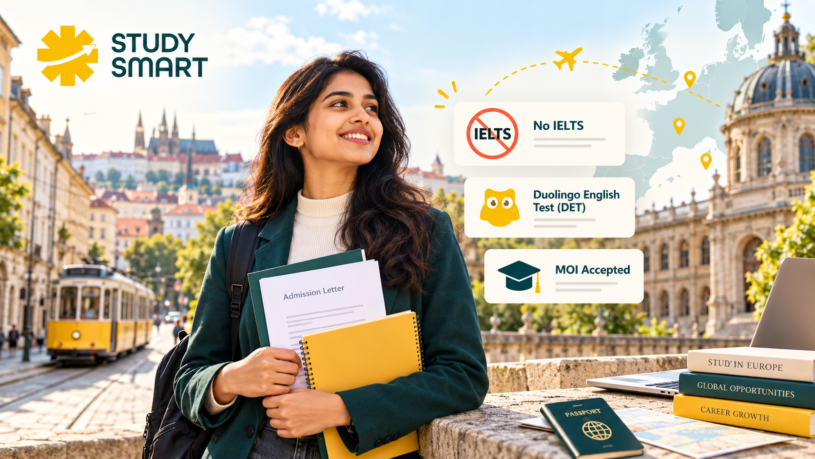 Study in Europe Without IELTS: Top Countries, Duolingo & MOI Universities for Indian Students